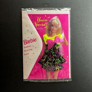RARE Collectible Barbie "You're Special" Neon Fashion Greeting Card